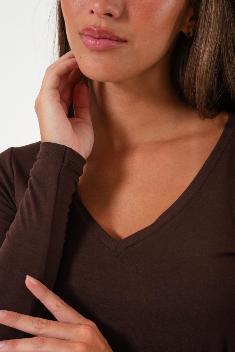 Alternative view of Remera Basica V manga larga