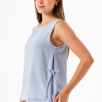 Musculosa Linen con lazos Bali - l - negro