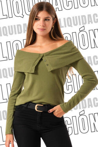 Remera Off Shoulder con botones Ivy