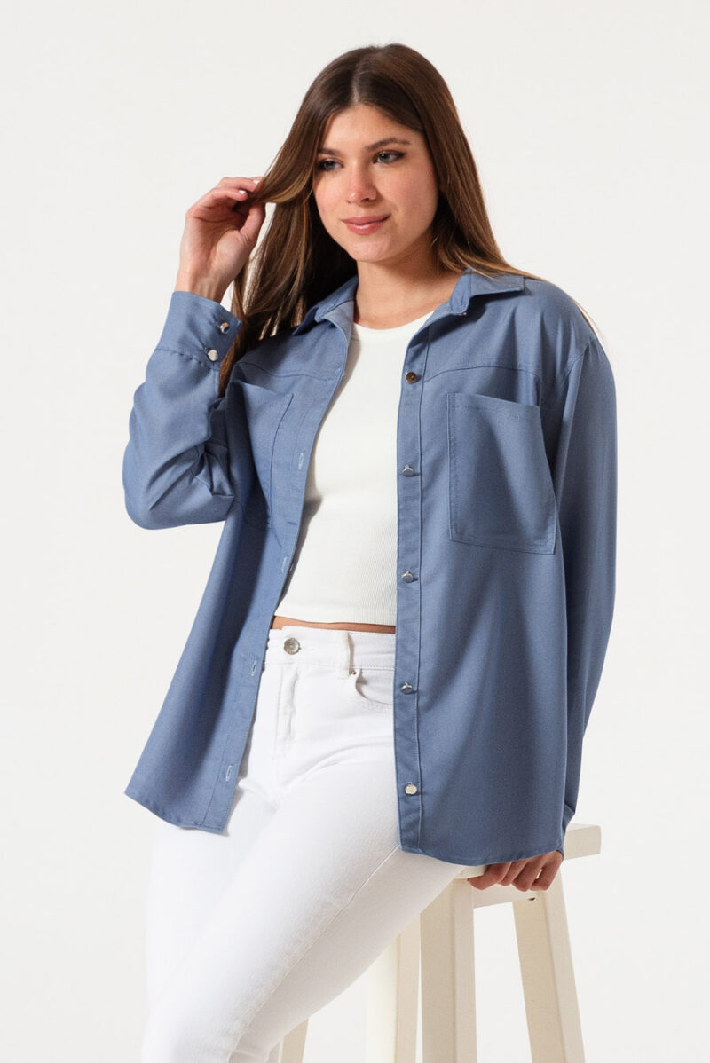 Camisaco Denim con bolsillos