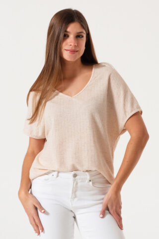 Remera V Linen Monaco