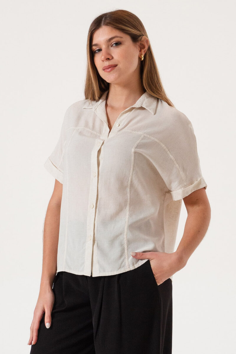 Camisa con recortes Burdeos