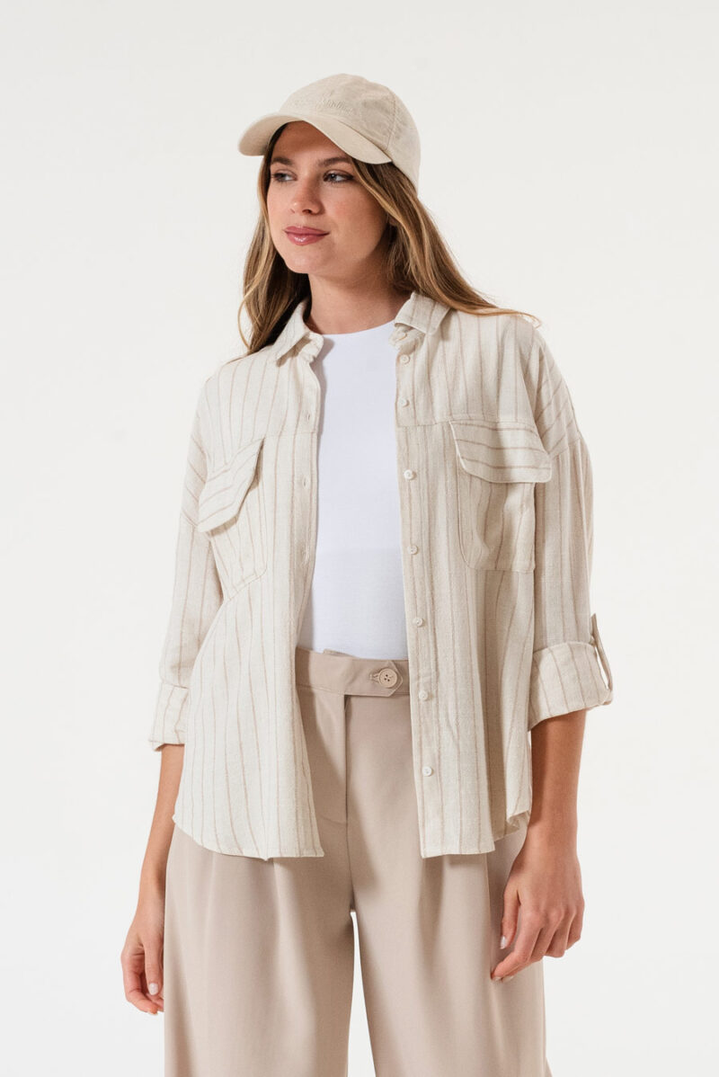 Camisa Stripe con bolsillos