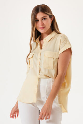 Camisa Saten con Bolsillos