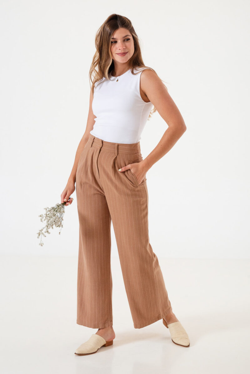 Pantalón Lino Rayado