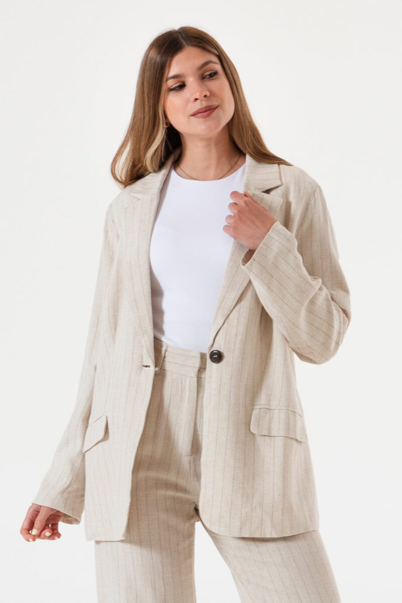 Blazer Lino Rayado