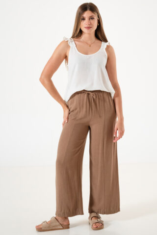 Pantalón Lino Wash con recortes