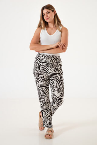 Pantalón Straight Linen Print Zoe