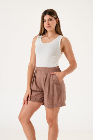 Short con bolsillos y pinzas Vintage