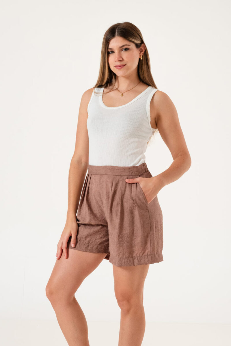 Short con bolsillos y pinzas Vintage