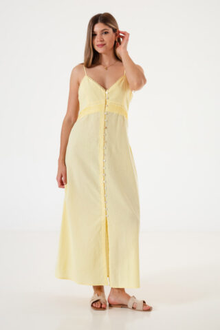 Vestido Abotonado con tablas