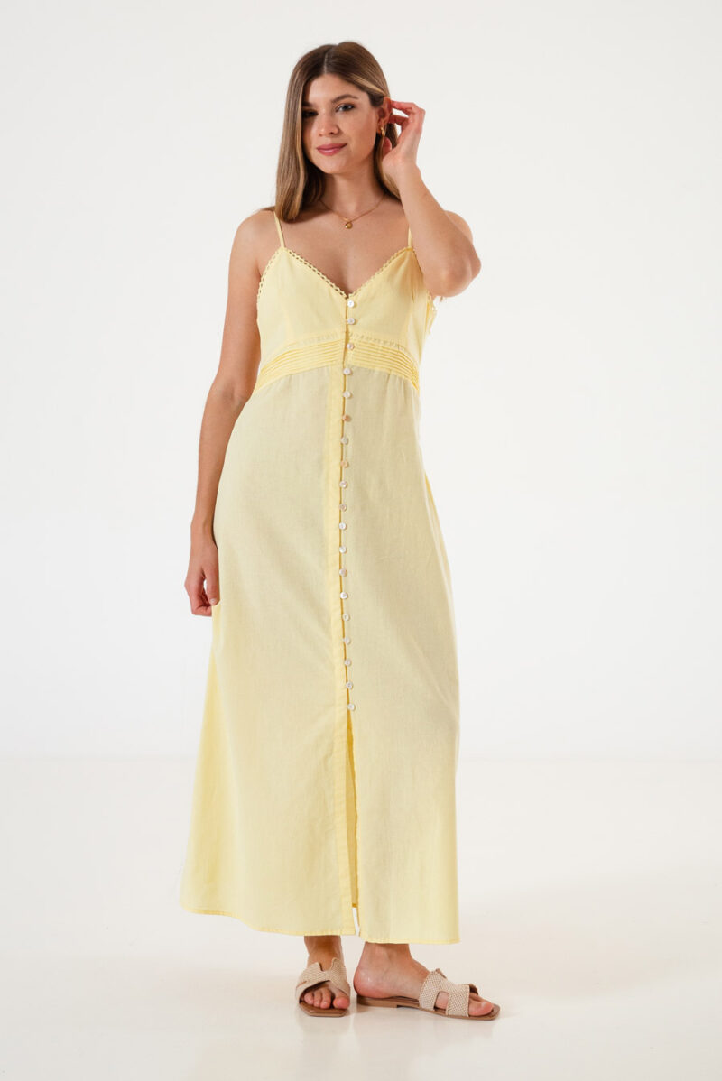 Vestido Abotonado con tablas