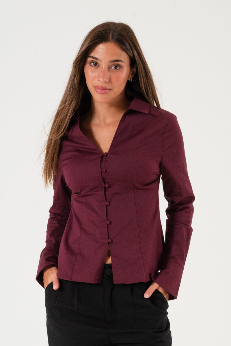 Camisa entallada Tiffany Botón forrado