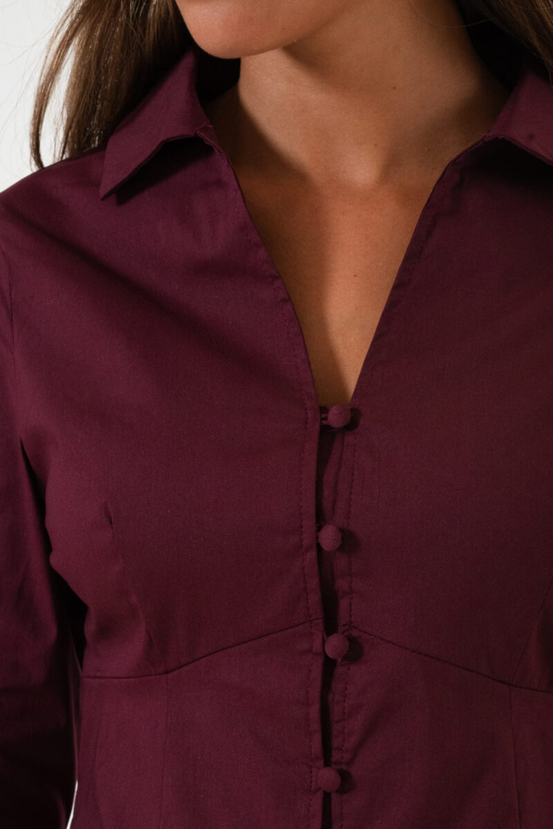 Alternative view of Camisa entallada Tiffany Botón forrado