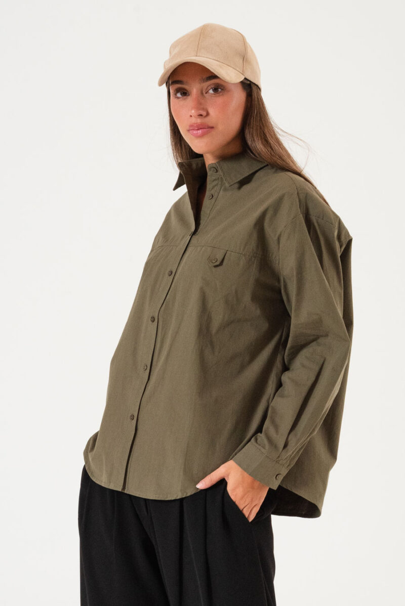 Camisa Oversize Bolsillo Invisible