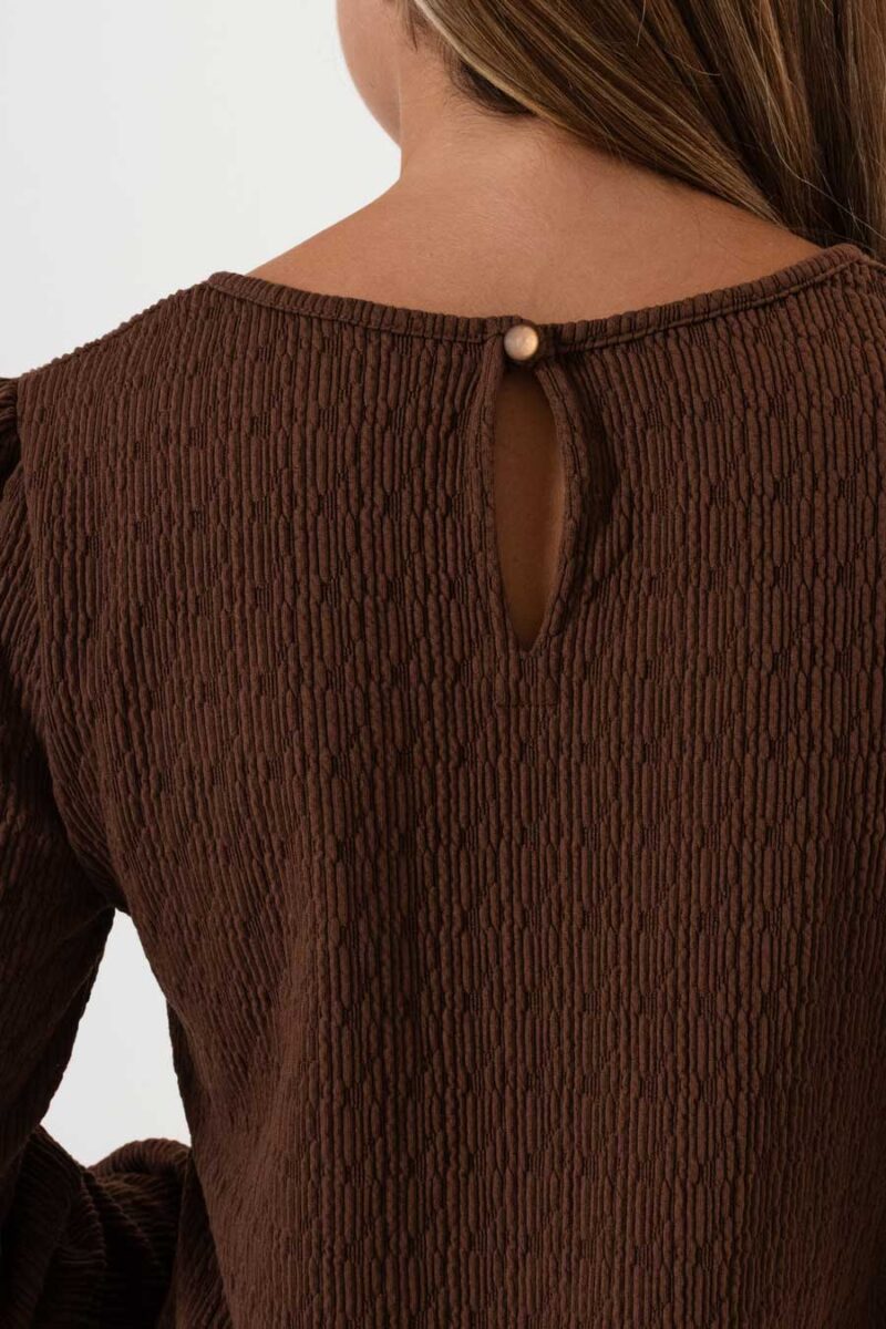 Alternative view of Remera texturada Botón espalda Trapani