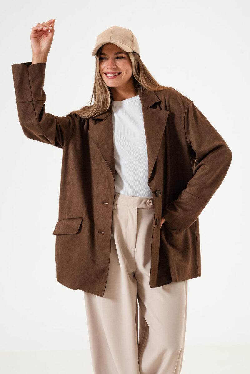 Saco Oversize Suede Western