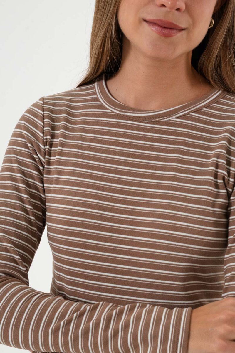 Alternative view of Remera Stripes Derry manga larga