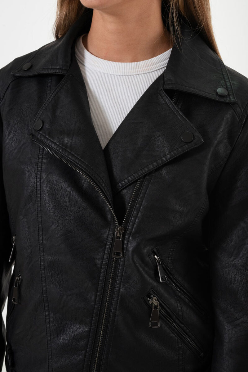 Alternative view of Campera Biker Leather Zippers